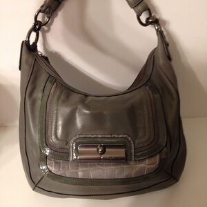 Coach leather Gray coach hobo bag multi texture